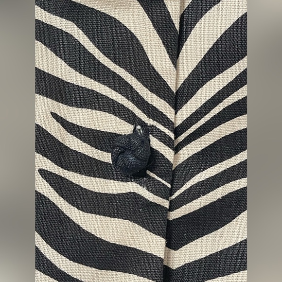 J. Crew Black & Cream Zebra Print Linen Shift Dress Size 6 - Picture 11 of 12